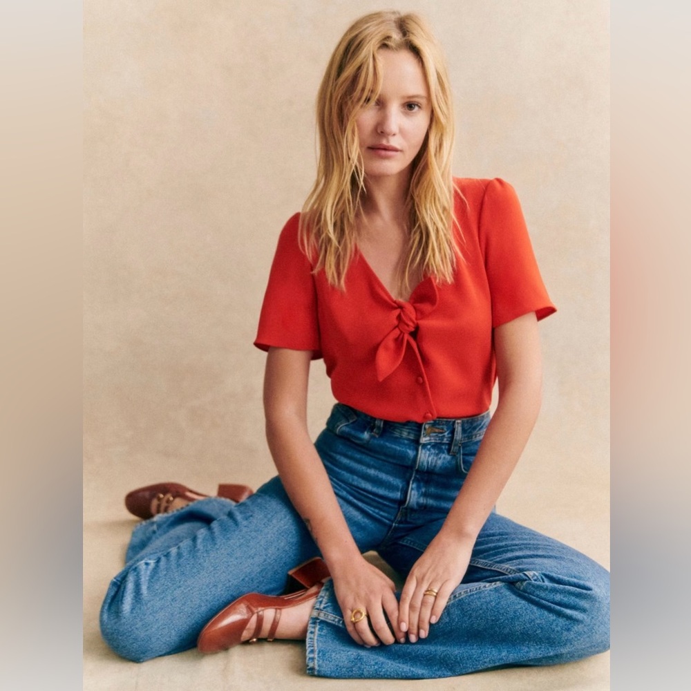 Sezane Eloine Blouse Red - Size 2